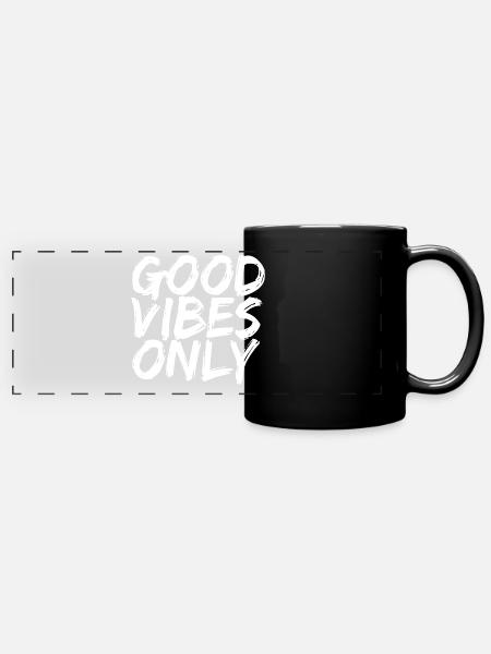 Good Vibes Only - Panorama-Tasse farbig - Schwarz