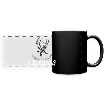 Lausbua Hirsch Lederhosen - Panorama-Tasse farbig - Schwarz - Vorne