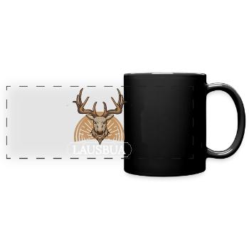 Lausbua Hirsch Lederhosen - Panorama-Tasse farbig - Schwarz - Vorne