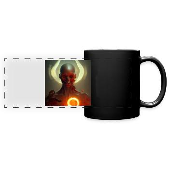 Dunkles Skelett - Panorama-Tasse farbig - Schwarz - Vorne