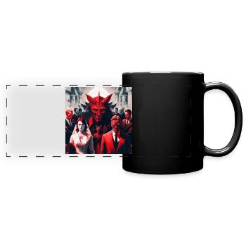 Willkommen im Hellfire#Club - Panorama-Tasse farbig - Schwarz - Vorne