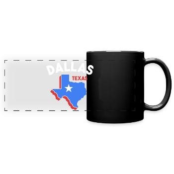 Conception de carte Dallas Texas pour les fiers Dallasites - Mug panoramique uni - noir - Devant
