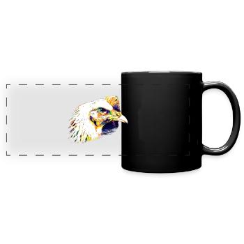 Chicken colorful head chicken - Full Colour Panoramic Mug - black - Front