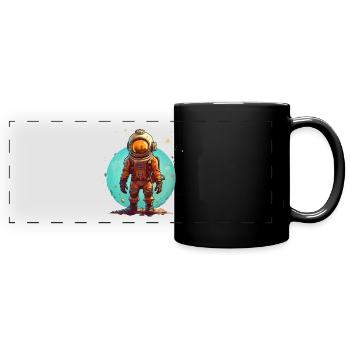 Astronaut - Panorama-Tasse farbig - Schwarz - Vorne