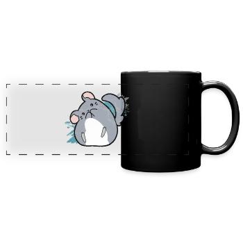 Chinchilla Süss Haustier - Panorama-Tasse farbig - Schwarz - Vorne