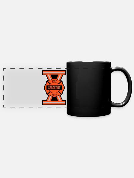 Feuerwehr Sergeant - Panorama-Tasse farbig - Schwarz