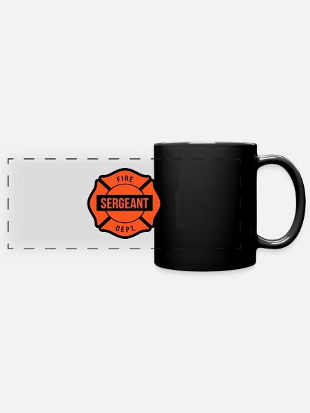 Feuerwehr Sergeant - Panorama-Tasse farbig - Schwarz