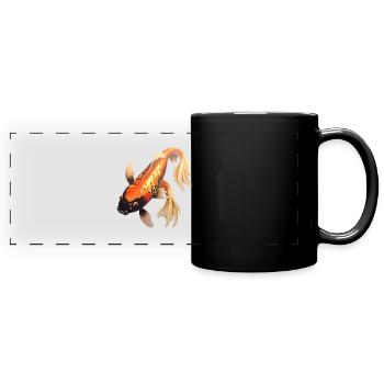 Koi Fish Japanese Carp Pond - Full Colour Panoramic Mug - black - Front