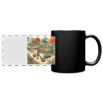 Magie du jardin automnal - Mug panoramique uni - noir - Devant