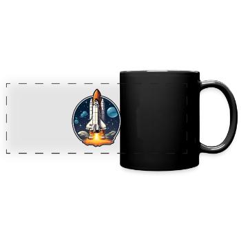 Navette spatiale spatiale - Mug panoramique uni - noir - Devant