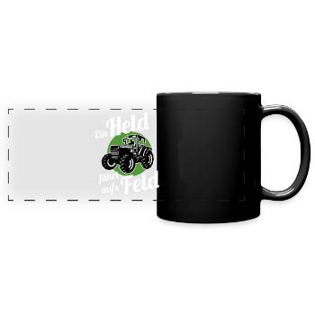 Trekker Traktor landwirt - Panorama-Tasse farbig - Schwarz - Vorne