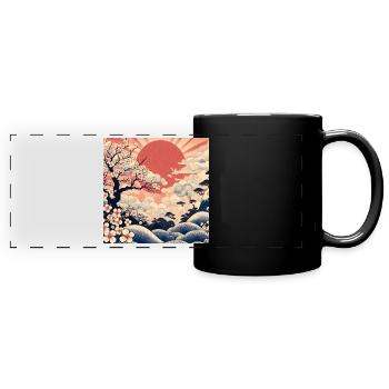 Sunrise Ukiyo-e Style - Full Colour Panoramic Mug - black - Front