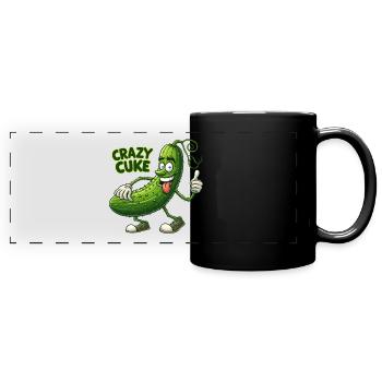 Crazy Veggies: Spiky Hairy Cuke Thumbs Up - Panorama-Tasse farbig - Schwarz - Vorne