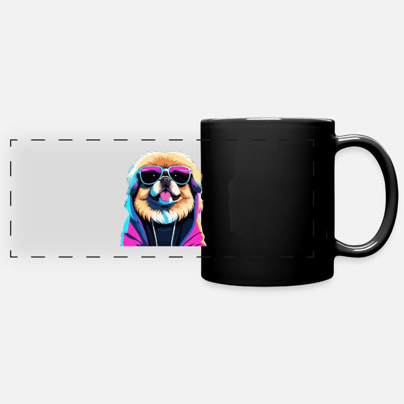 Pekingese Gangster Next Level Löwenhund Hund Gesch - Panorama-Tasse farbig - Schwarz
