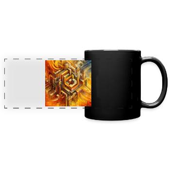Squares 4 - Full Colour Panoramic Mug - black - Front