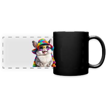 Chinchilla - Panorama-Tasse farbig - Schwarz - Vorne
