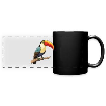 Toucan Bird Djungle Exotic Animals - Full Colour Panoramic Mug - black - Front