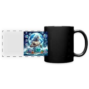 AQUARIUS \ Zodiac Signs - Full Colour Panoramic Mug - black - Front