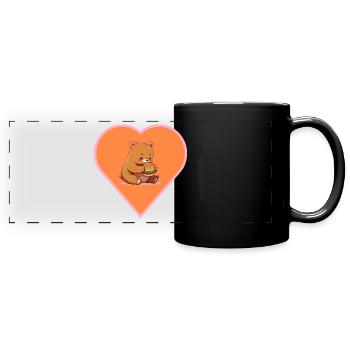 Bjørn liebt Burger - Panorama-Tasse farbig - Schwarz - Vorne