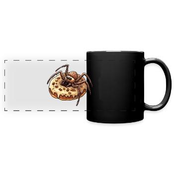 Donut araignée drôle motif créatif - Mug panoramique uni - noir - Devant