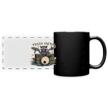 Trash Metal Raccoon Drums - Mug panoramique uni - noir - Devant