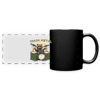 Trash Metal Raccoon Drums - Mug panoramique uni - noir - Devant