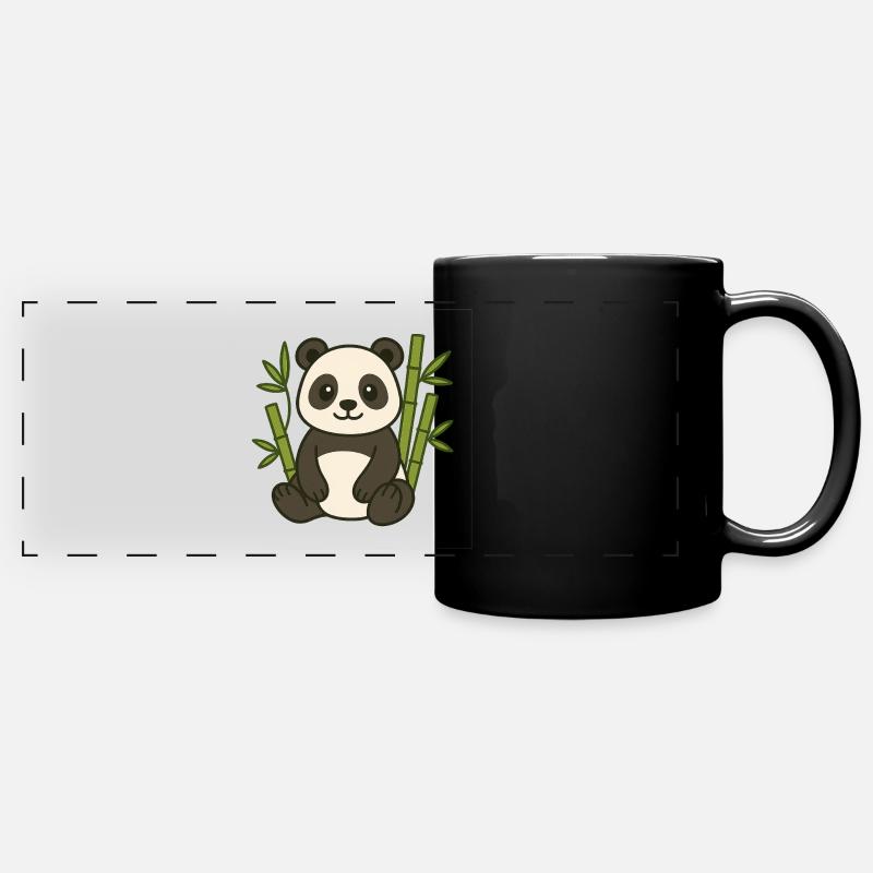 Panda dans la forêt de bambous - Mug panoramique uni - noir