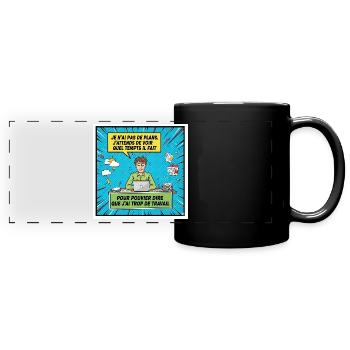 Prokrastination und Überarbeitung BD - Panorama-Tasse farbig - Schwarz - Vorne