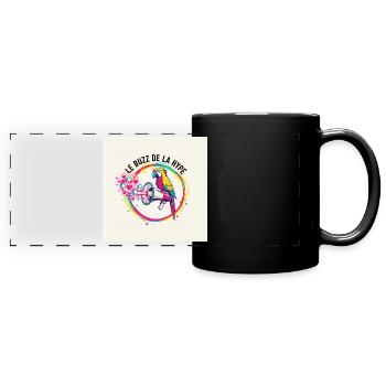 Papagei Summen - Panorama-Tasse farbig - Schwarz - Vorne