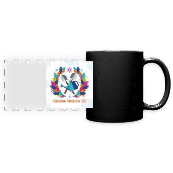 Geometric Garden Tools "Garden Session '25" - Full Colour Panoramic Mug - black - Front