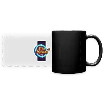 Restez concentrés Cible néon - Mug panoramique uni - noir - Devant