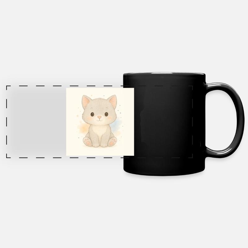 Kindermotiv_Kaetzchen - Full Colour Panoramic Mug - black