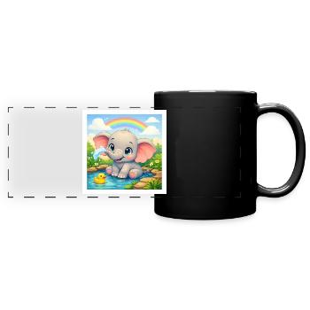 Elli the Elephant - Full Colour Panoramic Mug - black - Front