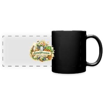 Logo de la communauté des femmes de la campagne aquarelle - Mug panoramique uni - noir - Devant
