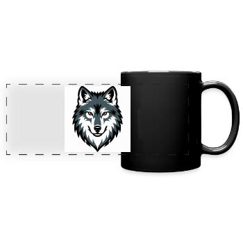 Wolf Graphic Emblem - Panorama-Tasse farbig - Schwarz - Vorne