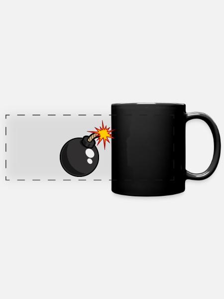Bombe Shirt - Panorama-Tasse farbig - Schwarz