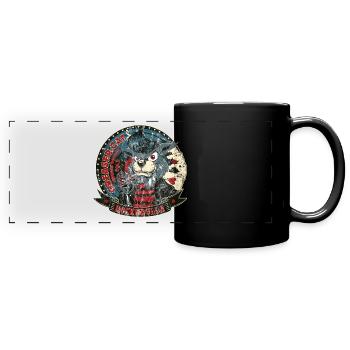 SINGING CATER Funny rockabilly cat gift - Full Colour Panoramic Mug - black - Front