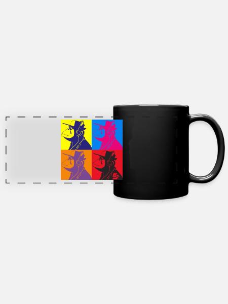 Affe Warhol von Custom - Panorama-Tasse farbig - Schwarz