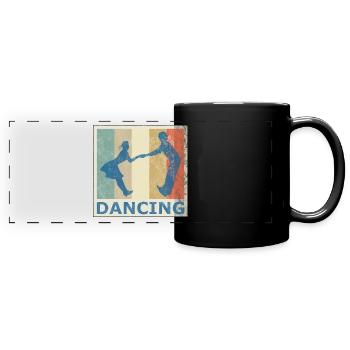 Retro Vintage Style Tanzen Tanzpaar Musik - Panorama-Tasse farbig - Schwarz - Vorne