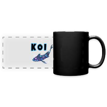 Koi - Panorama-Tasse farbig - Schwarz - Vorne