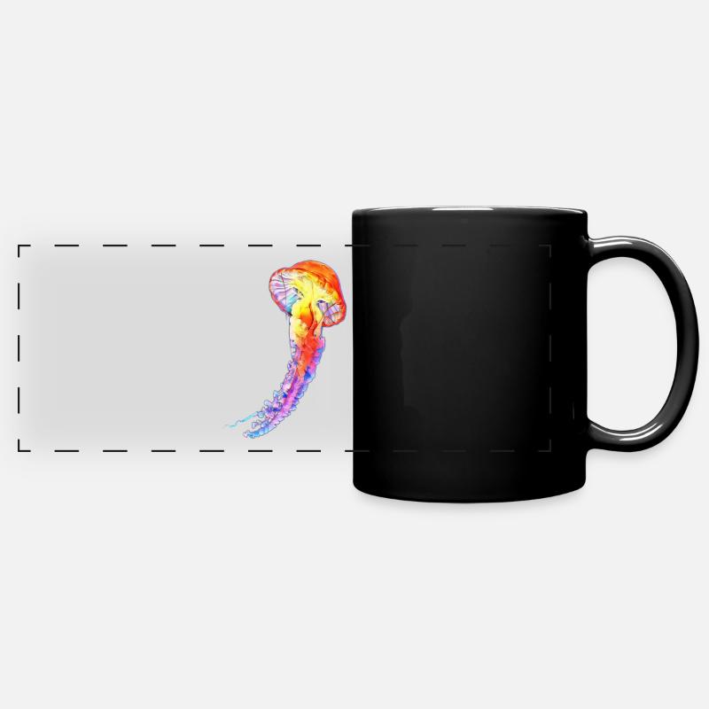 Méduse - Mug panoramique uni - noir