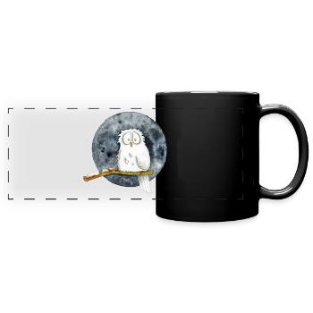 The Snowy Owl - Full Colour Panoramic Mug - black - Front