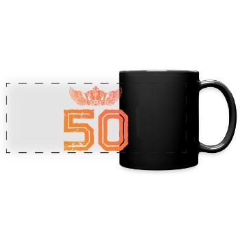 Couronne de 50 numéros - Mug panoramique uni - noir - Devant