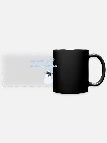 Snowman - Full Colour Panoramic Mug - black