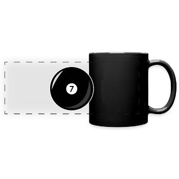 Billardkugel 7 schwarz Billard sieben - Panorama-Tasse farbig - Schwarz - Vorne