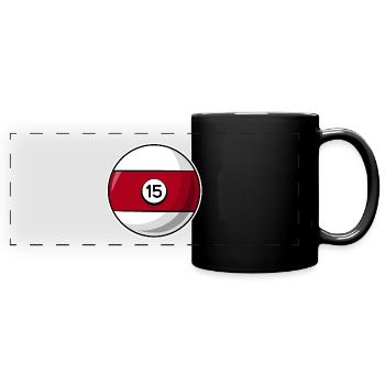 Billiard ball 15 dark red Billiards fifteen - Full Colour Panoramic Mug - black - Front