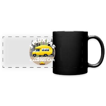 J´ peux pas J´ me barre en camping-car - Panorama-Tasse farbig - Schwarz - Vorne
