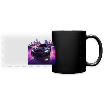Fascination of the Night - Sports Car City Speed - Full Colour Panoramic Mug - black - Front