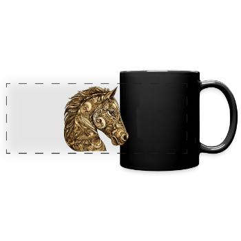 Horse Head Animal - Full Colour Panoramic Mug - black - Front