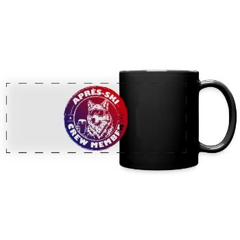 Wolf Apres Ski Team Spruch Bunt - Panorama-Tasse farbig - Schwarz - Vorne